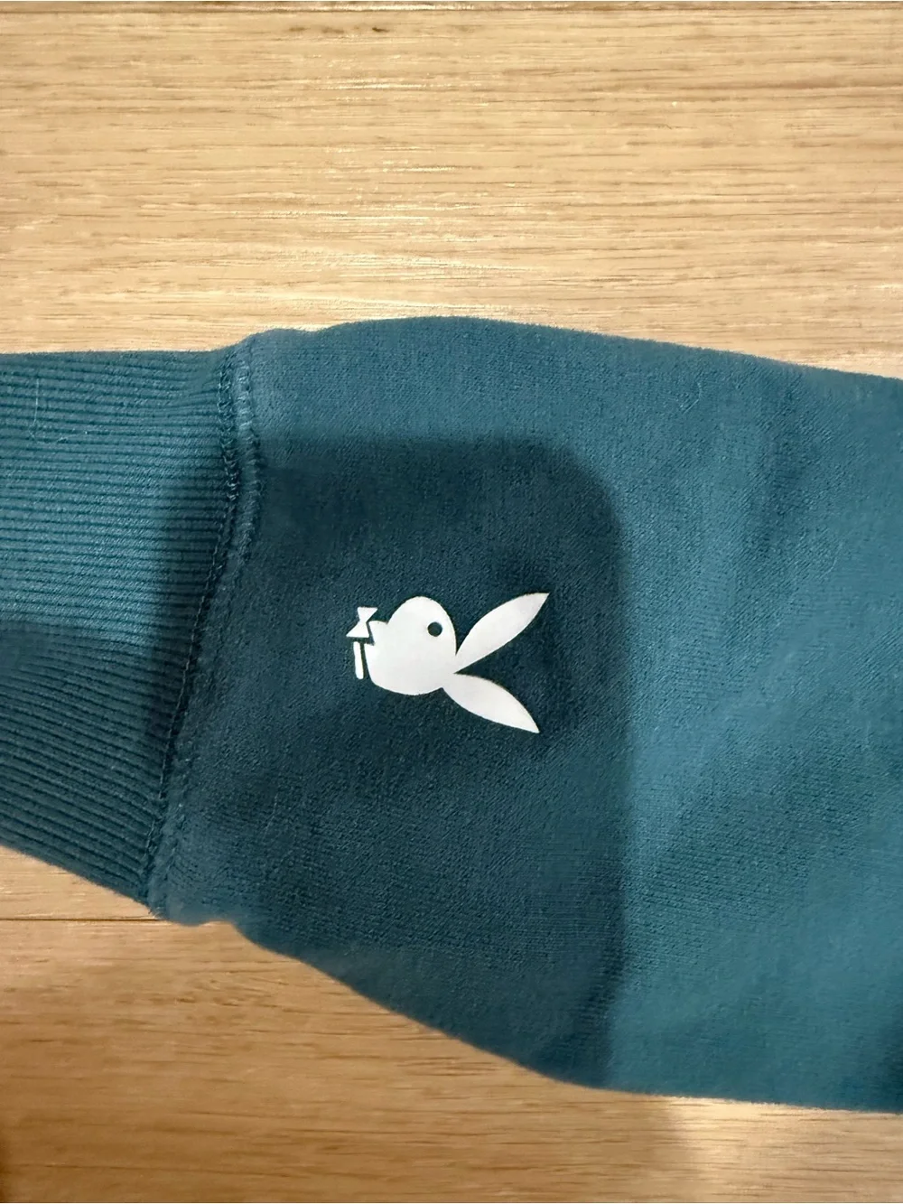 PLAYBOY Men's Dark Teal Crewneck Sweatshirt with Logo